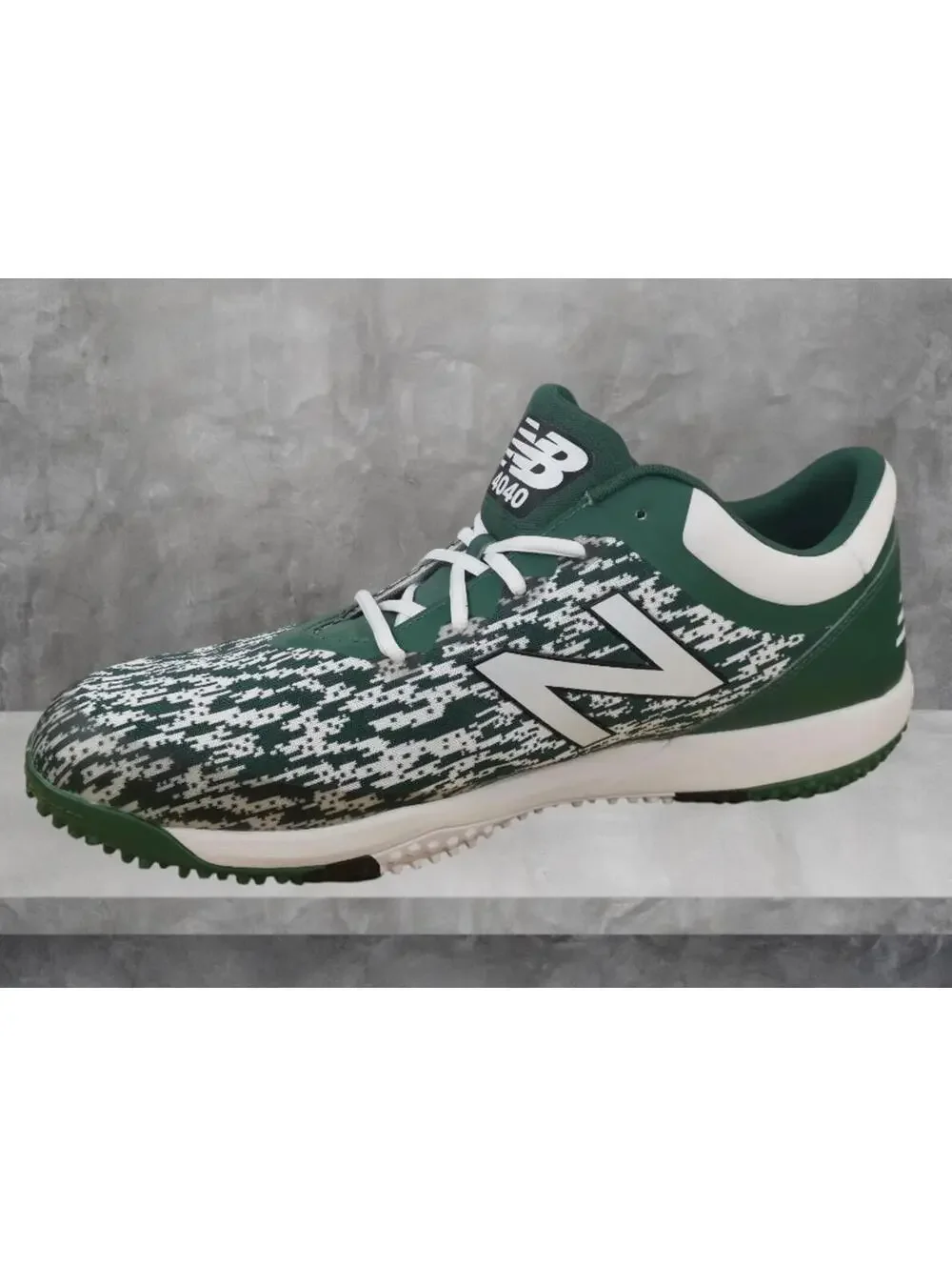 New Balance Baseball Shoes Turf 4040v5 Trainers Green White Men's Size 15D New